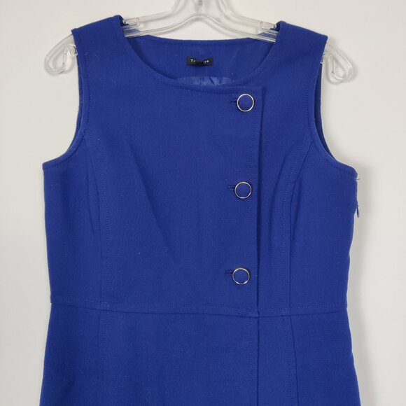 Talbots Women's Bodycon Wool Midi Dress Size 8 Blue Business Casual Old Money - Picture 3 of 9